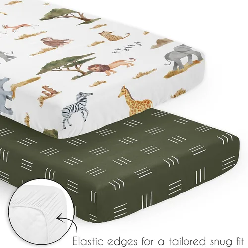 Miniatura 4 de Sweet Jojo Designs Juego de ropa de cama unisex de animales de la selva para bebé, bebé, cuarto de bebé, manta para recién nacido, manta portátil