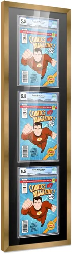 Miniatura 30 de Marco de cómic con paspartú para 8 CGC, CBCS o PGX Graded Comics - Marco de cómic blanco para cómics de 8.125 x 13 pulgadas Marco blanco