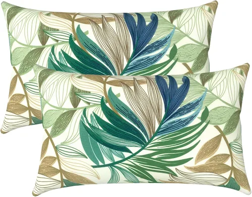 Miniatura 130 de LVTXIII Juego de 2 almohadas lumbares para patio, 12 x 20 pulgadas, resistentes a la decoloración, para exteriores con interiores, cojines lumbares