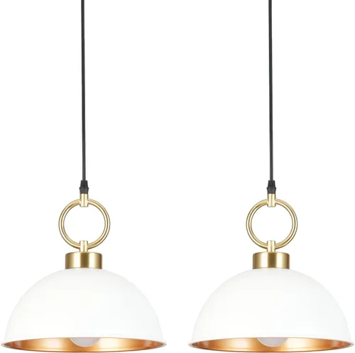 ALICE HOUSE AL577910-P2 - Paquete de 2 lámparas colgantes de 10 pulgadas de oro blanco de mediados de siglo, lámpara colgante moderna para comedor,