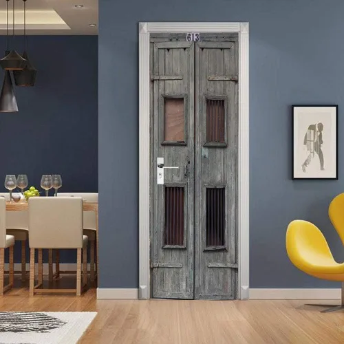 Miniatura 19 de Calcomanías 3D para puerta, murales para despegar y pegar, cocodrilo negro, calcomanías de pared, autoadhesivas, extraíbles, impermeables, de PVC