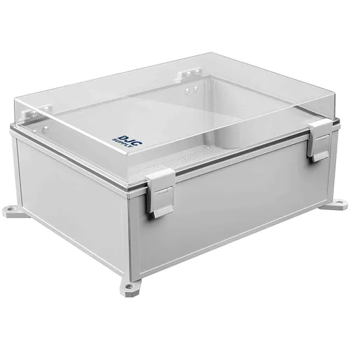 Miniatura 5 de Co. ABS 6.6" x 8.7" x 4.3" impermeable IP67 caja electrónica con bisagras con placa de montaje, soporte, cubierta de plástico y clips