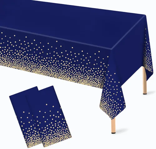 Miniatura 11 de Mulbozy 2 piezas de mantel de plástico negro para mesa rectangular, 54 × 108 pulgadas, fundas desechables de mesa para fiestas negras
