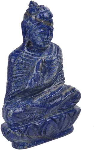 Miniatura 3 de GEMHUB Estatua de Buda de Lapislázuli 1400-1500 Ct tallada a mano con piedra preciosa escultura
