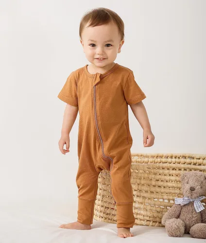 Miniatura 4 de BeiVSlley Paquete de 2 mamelucos de verano de manga corta para bebé, de algodón, con cremallera frontal, ropa para bebés y niños pequeños