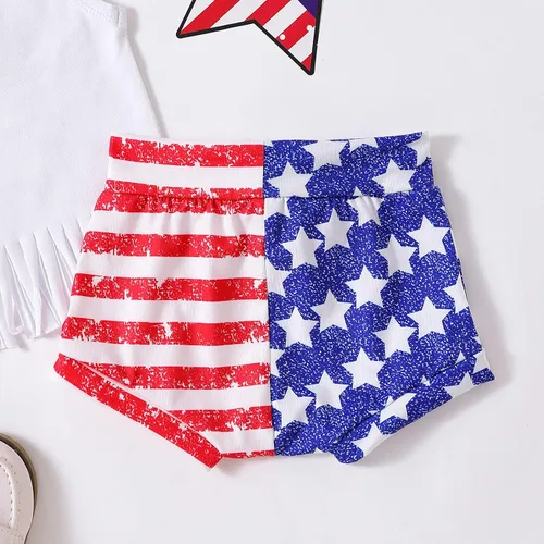 Miniatura 25 de Conjunto de camiseta y pantalones cortos para bebé niña del 4 de julio, camiseta y pantalones cortos para el Día de los Caídos