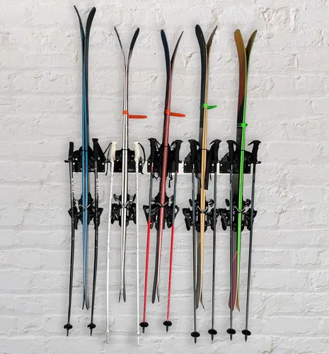 Miniatura 2 de TRAPAWAY Estante de pared Capacidad para 3 pares de esquís o tablas de snowboard por Bindings Organizador de garaje para herramientas,