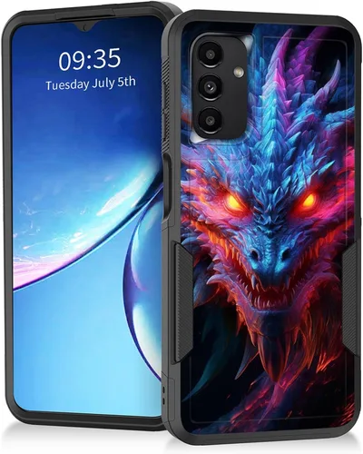 Miniatura 115 de Funda para Galaxy A14 5G, resistente de doble capa híbrida de policarbonato duro, goma suave, a prueba de golpes, funda protectora resistente
