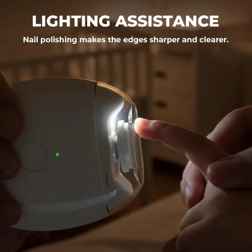 Miniatura 7 de Cortaúñas eléctrico automático 2026 Molinillo de uñas recargable por USB con luz LED Herramienta silenciosa de cuidado de uñas de 3 velocidades