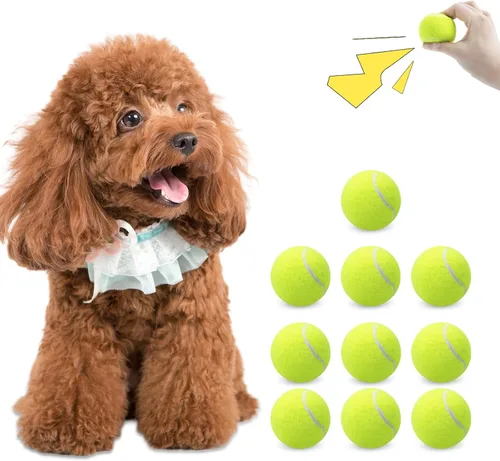 Miniatura 8 de Magicorange Paquete de 10 mini pelotas de tenis chirriantes, pelotas de tenis de 1.5 pulgadas para perros, pelota colorida y fácil de atrapar