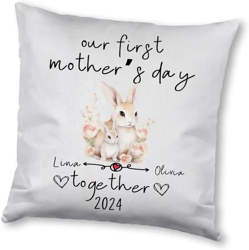 Miniatura 7 de Bunny Mothers Day, Personalised Pillow Case Decor for Home, Present for Mom, Grandmother, for Her