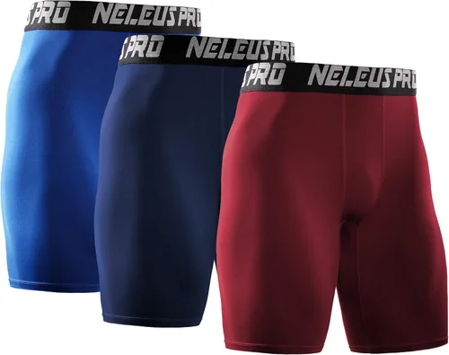 Miniatura 21 de NELEUS Paquete de 3 pantalones cortos de compresión para hombre