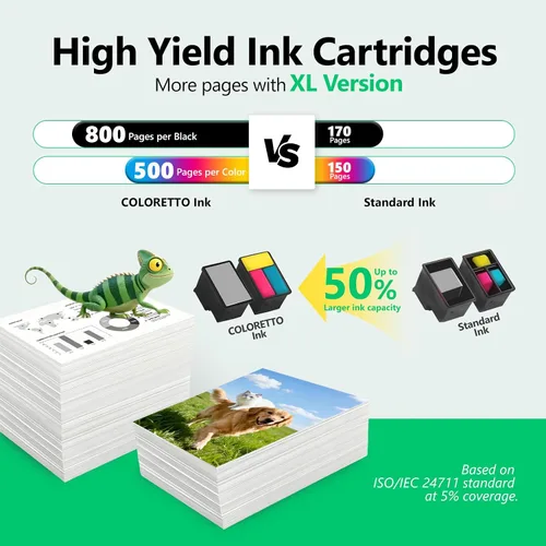 Miniatura 3 de Cartuchos de tinta 61XL remanufacturados para impresoras de tinta HP 61, color negro y color Envy 4500 5530 4501 4502 5535 Officejet 4630 4635