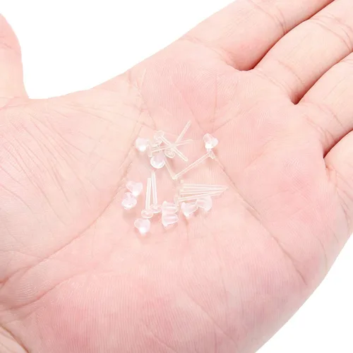 Miniatura 3 de Ruifan pelota de Bioplast flexible PVC de plástico en blanco pasador para Oído Nariz Hueso sin níquel arete Piercing retenedores 0.70 onzas