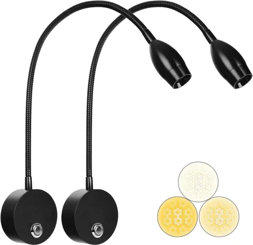 Miniatura 11 de Luz de Lectura de Mesita de Noche Adust, Lámpara de Lectura de Dormitorio, Luz de Lectura Minimalista de 3W LED con Atenuación Táctil, Temperatura
