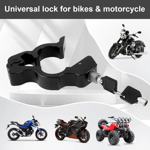 Miniatura 4 de Windance Paquete de 2 cerraduras de seguridad antirrobo para manillar antirrobo para motocicleta con bloqueo de palanca de freno delantero para Negro