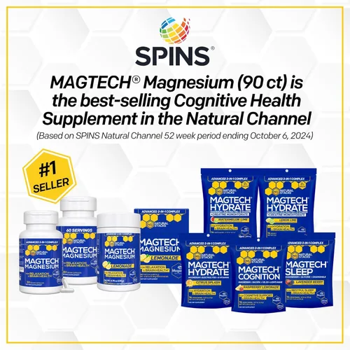 Miniatura 3 de Cápsulas de complejo de magnesio MagTech de Natural Stacks (90 Cápsulas). Mejoran la salud cerebral, detienen el envejecimiento cognitivo y ayudan a