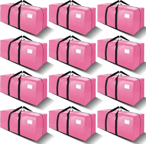 Miniatura 18 de VELVETSURE - Bolsas de almacenamiento extragrandes y de alta resistencia para mudanza, con asas y cremalleras, correas de mochila, asas grandes