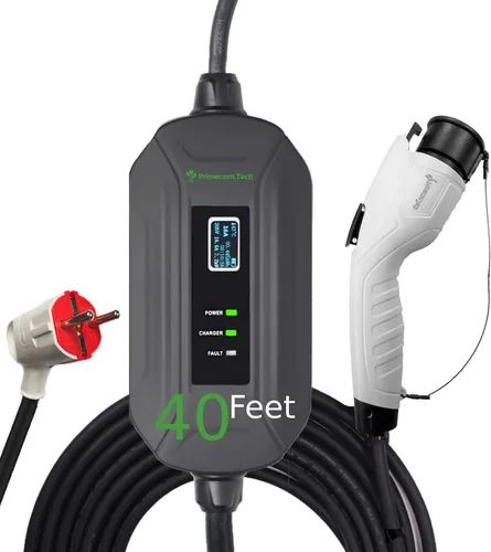 Miniatura 15 de PRIMECOM - Cargador de vehículo eléctrico de nivel 2 (EV) (220 V/240 voltios, 16 amperios), cargador portátil EVSE inteligente para automóvil, 30