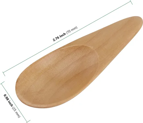 Miniatura 2 de HAKZEON 20 mini cucharas de madera, cuchara de sal pequeña con mango corto, pequeñas cucharas de madera para tarros de especias, hojas de té