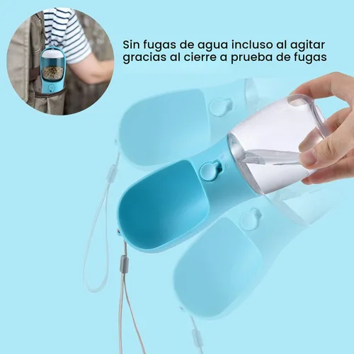 Miniatura 3 de Cibaabo Botella de agua para perros con contenedor de alimentos, cuenco de agua para cachorros de viaje, dispensador portátil para mascotas