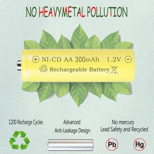 Miniatura 3 de Baterías recargables de 1.2 voltios AA 300mAh NI-CD para luces decorativas solares al aire libre, luces de velas, 8 paquetes