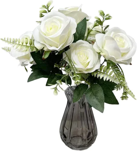 Miniatura 19 de Cabezales de rosas artificiales de 3.5 pulgadas, 20 unidades, rosas rosas claras de aspecto real para boda, decoración del hogar, manualidades, Rosa