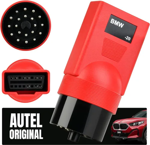 Autel Adaptador de Diagnóstico Original BMW de 20 Pines, Conector Macho OBD1 de 20 Pines a Hembra OBD2 de 16 Pines para BMW de 20 Pines, Funciona