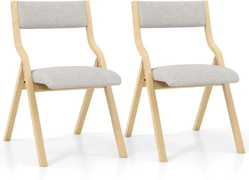 Miniatura 10 de LDAILY Moccha - Silla plegable, sillas de comedor plegables sin montaje con almohadillas deslizantes, sillas plegables con asientos acolchados