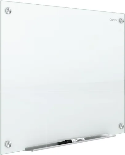 Miniatura 2 de Quartet Pizarra blanca de cristal, pizarra blanca magnética de borrado en seco, 8 x 4 pies, infinito, superficie blanca (G9648W-A) y marcadores