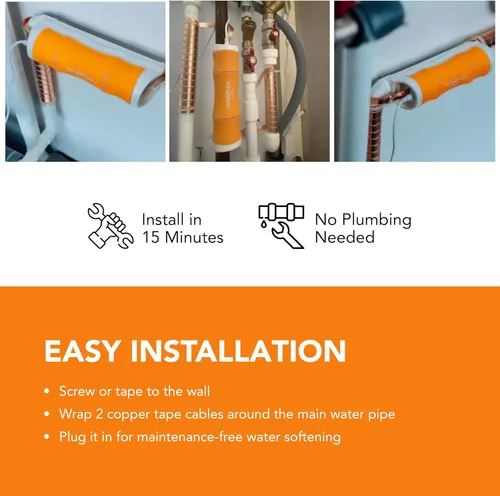Miniatura 3 de Sistema de descalcificación de agua electrónico capacitivo, sistema alternativo sin suavizador de agua salada para toda la casa, reduce los efectos