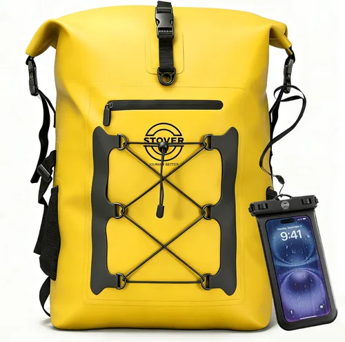 Miniatura 41 de STOVER 5/10/25/30/40/55L Waterproof Dry Bag- Roll-Top Backpack w/Phone Case- Kayaking, Hiking, Camping, Boating- Men/Women 10L morado