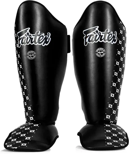 Miniatura 4 de Fairtex Espinilleras SP5 Muay Thai para hombres, mujeres, niños Las espinilleras son premium, ligeras y duraderas Protección extendida para Negro