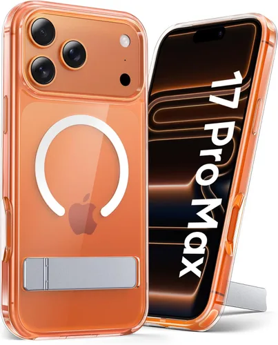 Miniatura 11 de Funda para iPhone 17 Pro, compatible con MagSafe, soporte integrado y botón de captura de control de cámara, protección de grado militar, funda Negro