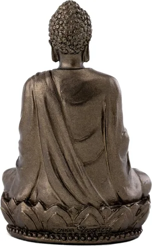 Miniatura 3 de Figura decorativa de Buda Shakyamuni de 3" pequeña Top Collection. Resina con acabado en bronce.