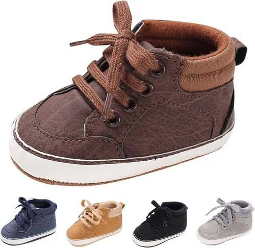 1 Year Old Walking Shoes Baby Toddler Shoes Boys and Girls Floor Sports Shoes Flat Bottom Non Slip Lace Infant Boy Boots