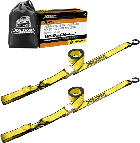 Miniatura 9 de XSTRAP STANDARD Correas de amarre para motocicleta (paquete de 2) 3,000 libras de resistencia a la rotura, 1.5 pulgadas x 8 pies, juego de amarre