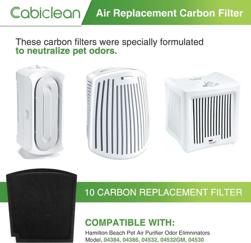 Miniatura 3 de 04234G Filtros de carbono de repuesto de aire compatibles con Hamilton Beach Pet TrueAir purificador eliminadores de olores modelo 04384, 04386