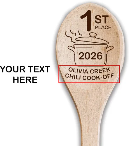 Miniatura 2 de Chili Cook Off Wooden Spoons Set Of 3 Chili Cook-Off Awards Champion Winner Event Prize Home Gifts Personalized Cook Off Trophy (3 Spoons)