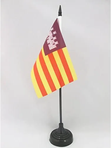 Miniatura 68 de Bandera de mesa de Andalucía 4'' x 6'' - Bandera de escritorio de la región española de Andalucía 5.9 x 3.9 in - Barra y base de plástico negro - AZ