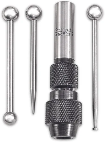 Miniatura 9 de Starrett Wiggler o buscador central, solo contacto de bola, ideal para mejoras profesionales y del hogar, bola de 0.100 pulgadas/0.100 in - 828C