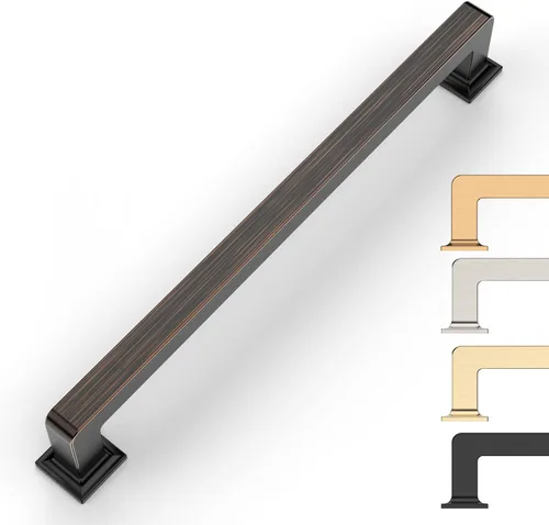 Miniatura 16 de 9BUILD Paquete de 6 pomos de latón cepillado de 1.2 pulgadas para gabinetes, pomos dorados para cajones, perillas cuadradas para gabinetes