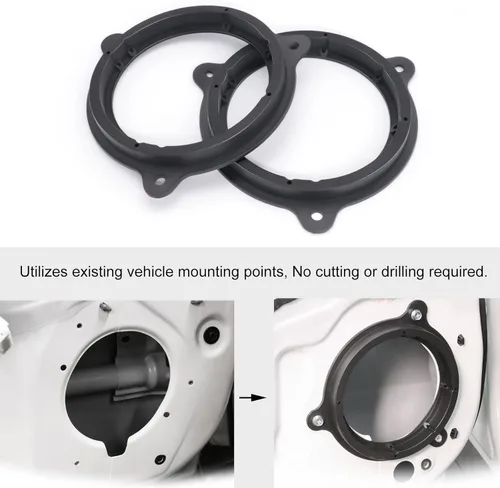 Miniatura 4 de Anillo de soporte de adaptador de altavoz de plástico negro de 6.5 pulgadas para Nissan / Infiniti