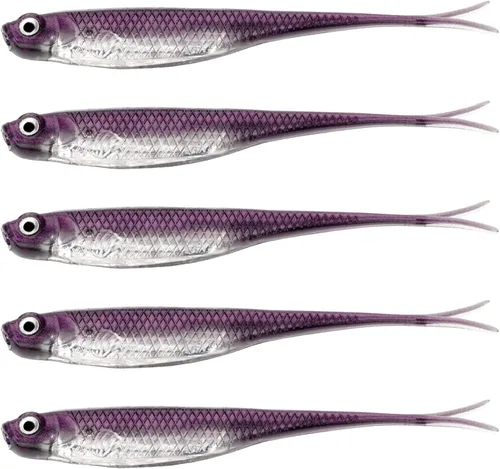 Miniatura 9 de QualyQualy 5 señuelos de pesca suaves de Swimbait, 6 unidades Jerk Shad Minnow Drop Shot Señuelo para Bass Bait Shad Señuelo suave Jerkbait para A-4#