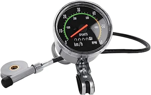 Miniatura 2 de Cuentakilómetros y velocímetro, Km/H RMP impermeable Mini Bike Speedometer, estilo de la vieja escuela, computadora de ciclismo con cable
