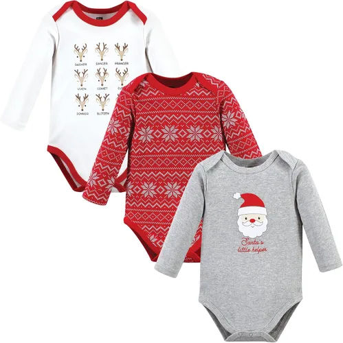 Miniatura 143 de Hudson Baby Body unisex de algodón de manga larga para bebé, leopardo rosa rojo