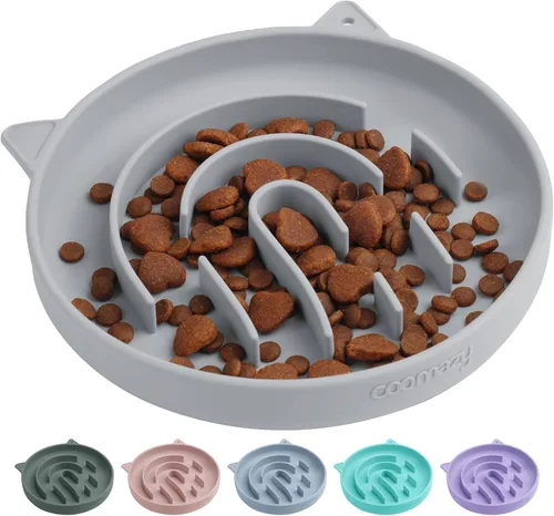Miniatura 16 de Coomazy Cuencos de silicona de alimentación lenta para perros y gatos, juguete interactivo para mascotas para entrenamiento de alimentos