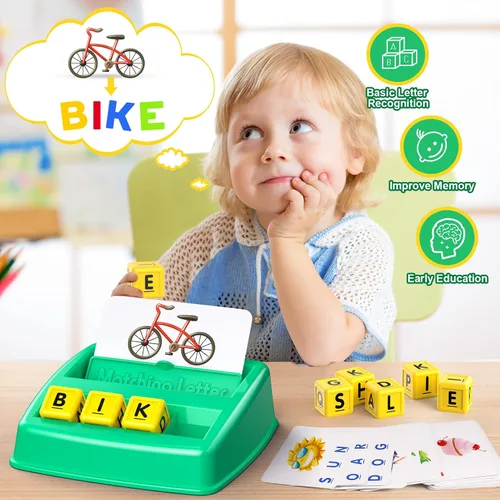 Miniatura 5 de Juguetes educativos para niños de 3, 4, 5 años para niños pequeños de 2 a 4 años Juegos de cartas de letras coincidentes para niños de 3 a 5 años