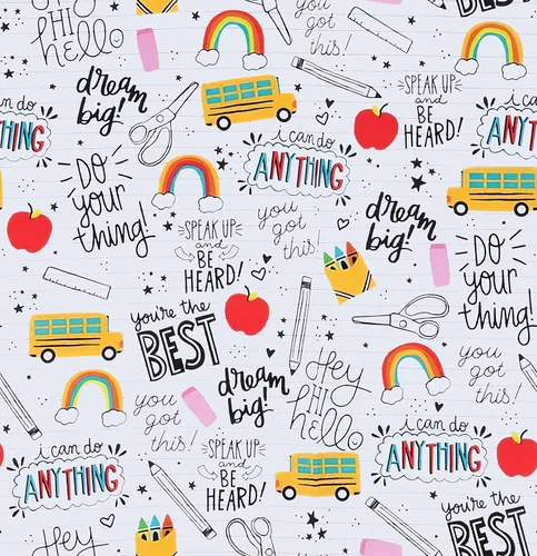 Miniatura 19 de Vestidos de regreso a la escuela para niñas pequeñas: manzana, lápices, ratón de biblioteca, autobús escolar, pegamento, telurión, pizarra arcoíris