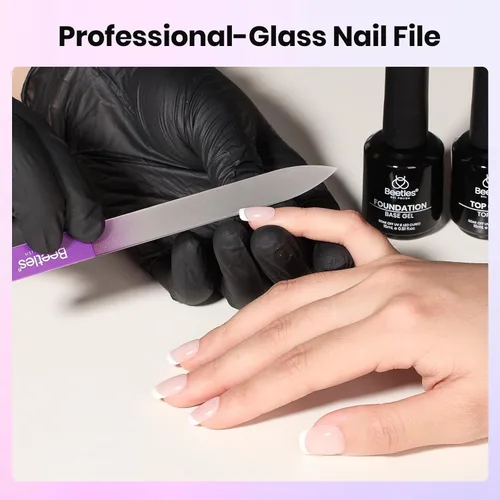 Miniatura 8 de Beetles - Lima de Uñas de Vidrio para Uñas Naturales Paquete de 3 – Limas de Uñas de Vidrio de Doble Cara con Estuche Grabado Cuidado Suave de Uñas